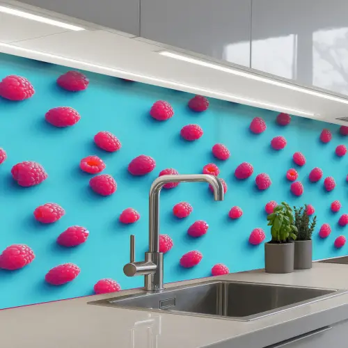 Blauw - Frambozen - Roze keuken achterwand 2 middel 871 -3d_schuin