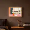 Bloemen - Koffie - Raam Light Box met batterij (Wandlamp) middel -sfeer4