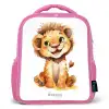 Baby leeuw Kinderrugzak - Roze middel -3d