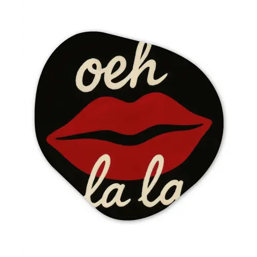 Lip - Rood - Quote Wandcirkel Organisch Forex 3mm klein -3d