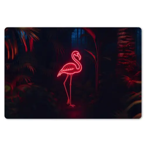 Flamingo - Roze - Neon - Licht Placemat vinyl groot -zzsfeer1_Kitchenyeah-website