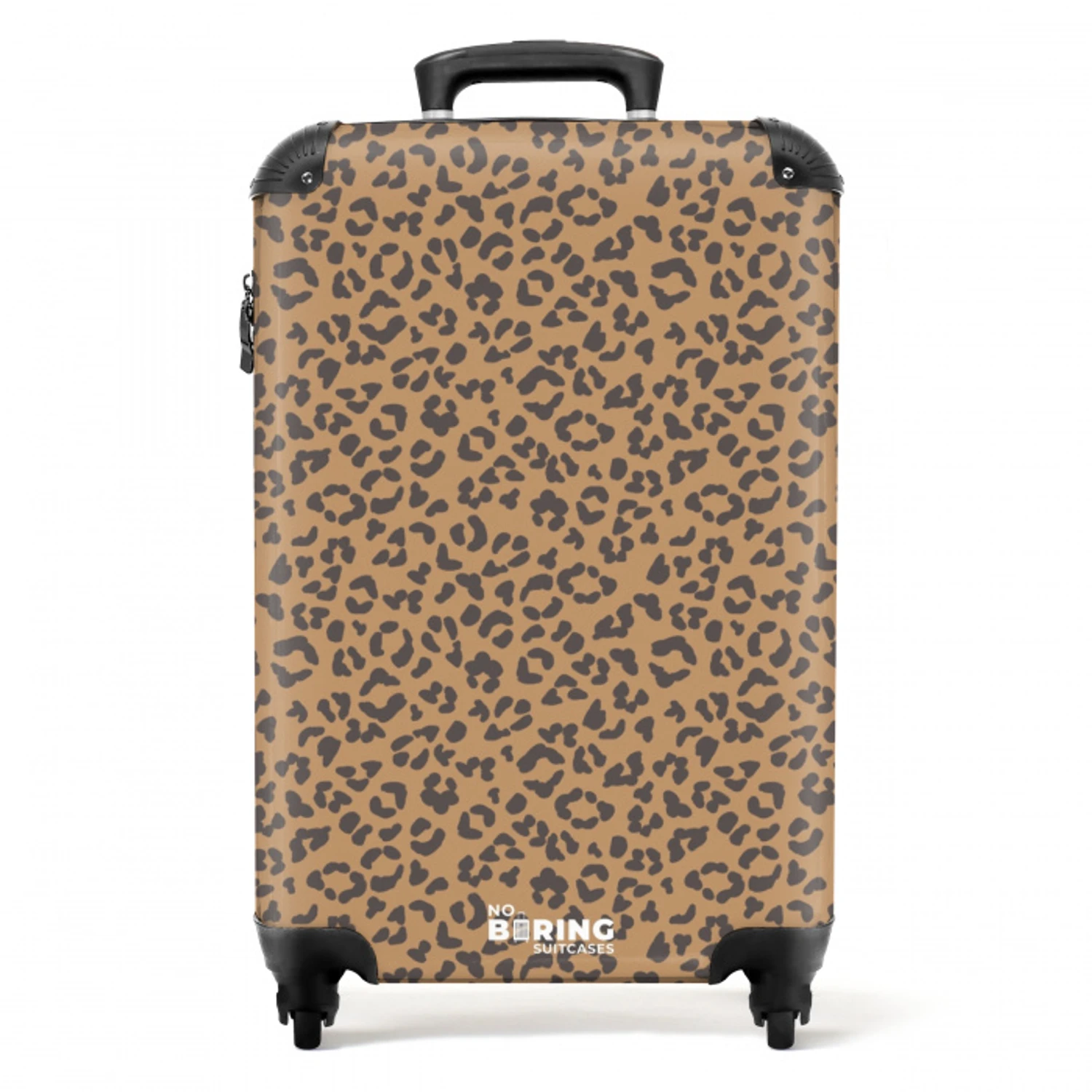 Dieren print panter bruin NBS - Handbagage koffer - Kinderen Unisex middel -productfoto_recht