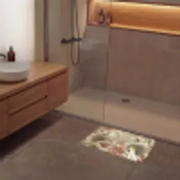 Tropisch - Vogels - Beige Badmat klein -sfeer2