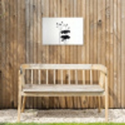 Bladeren - Zwart - Lotusbloem - Minimalitisch Tuinposter op houten frame 2 cm dik klein -sfeer4