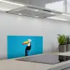 Tucan - Sokkel - Vogel - Koksmuts keuken achterwand spatscherm klein -3d_schuin