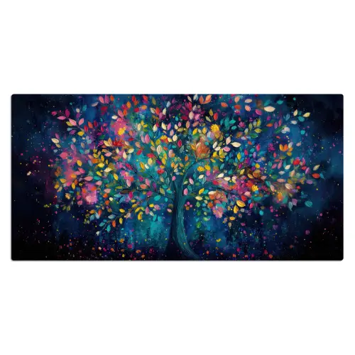 Kleurrijk - Boom - Magisch - Abstract Muismat XXL klein -3d_leeg