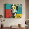 Bloemen - Felle kleuren - Grafisch - Modern Textielframe zwart klein -sfeer3