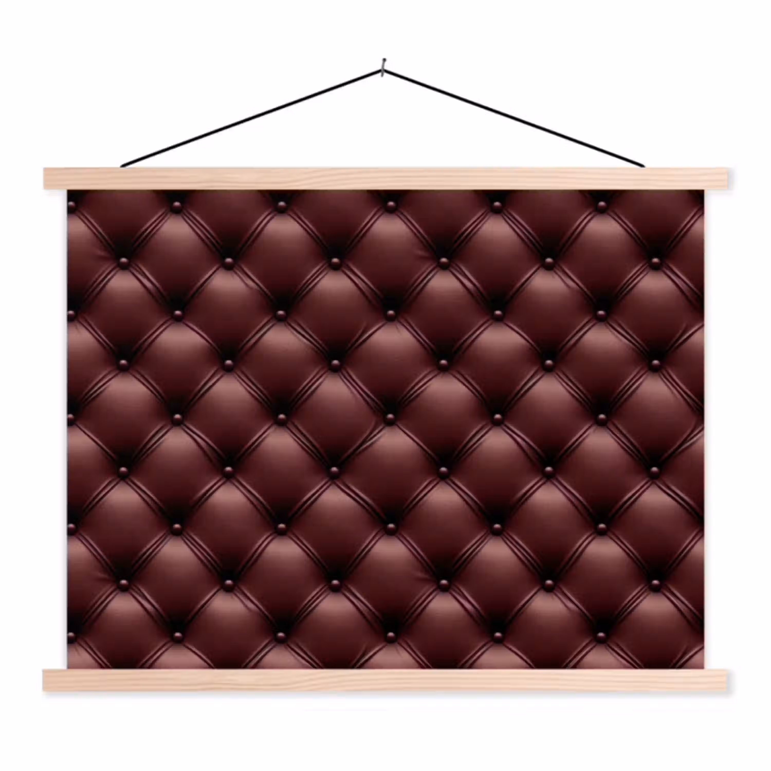Leer - Patroon - Bordeaux textielposter latten blank klein 122 -3d