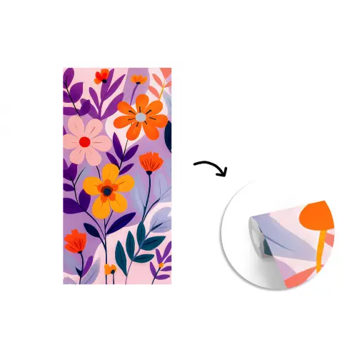 Bloemen - Kleurrijk - Bladeren fotobehang vinyl groot -3d