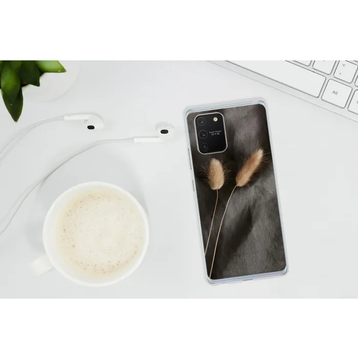 Pampasgras - Pluim - Zwart - Beige Telefoonhoesje Samsung Galaxy S10 Lite klein -oordopS10Lite