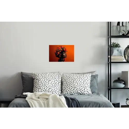 Vrouw - Chilipepers - Pepers - Bloemen Muursticker klein -slaapkamer