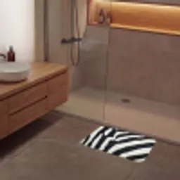 Zebra - Vacht - Klassiek - Zwart - Wit Badmat klein -sfeer2