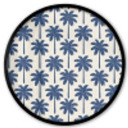 Symmetrisch - Palm - Blauw Fotolijst rond zonder passe partout klein 856 -3d