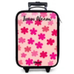 Bloemen - Patroon - Roze Kinderkoffer - Zwart klein -zzz_website3d