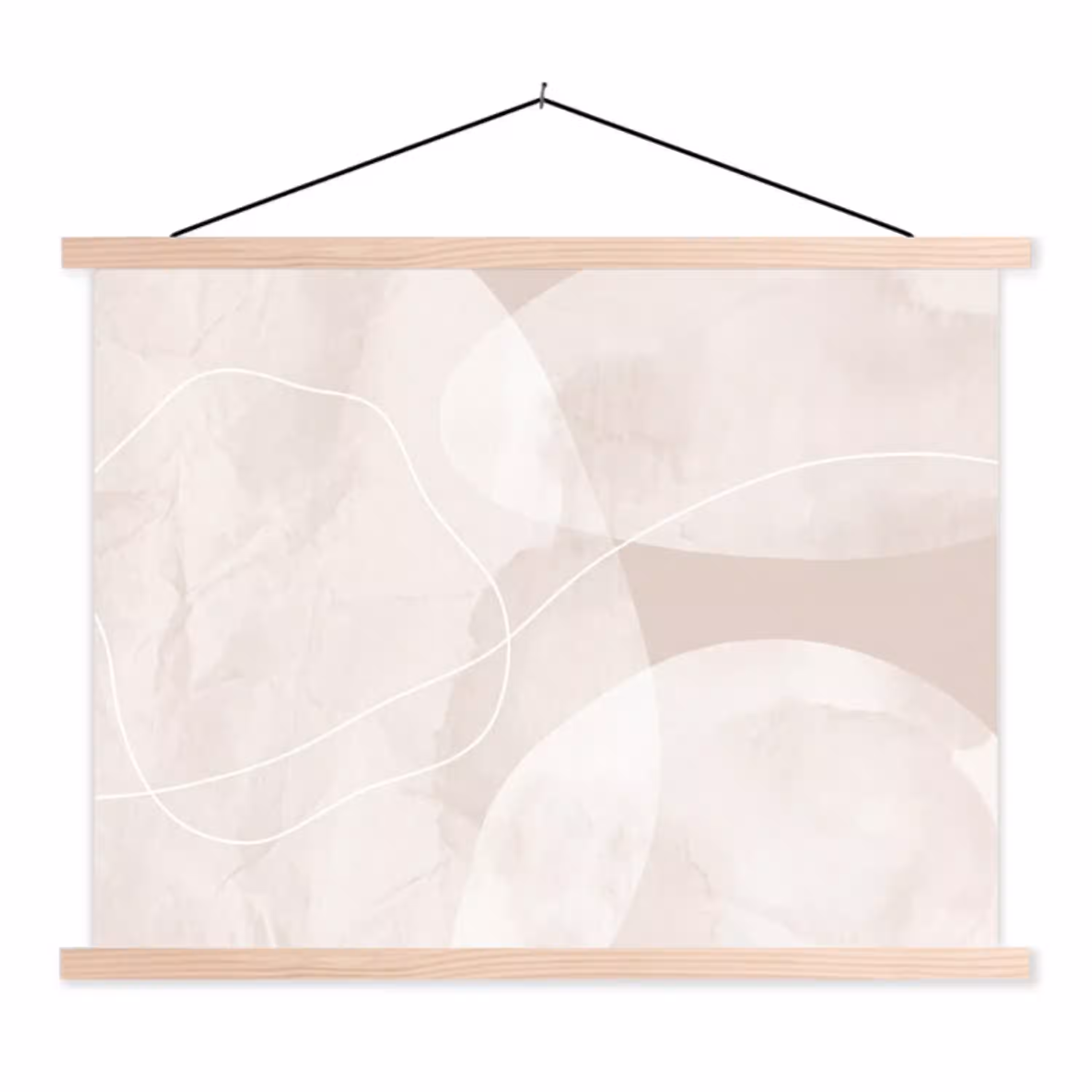 Kunst - Lijnen - Modern textielposter latten blank klein -3d
