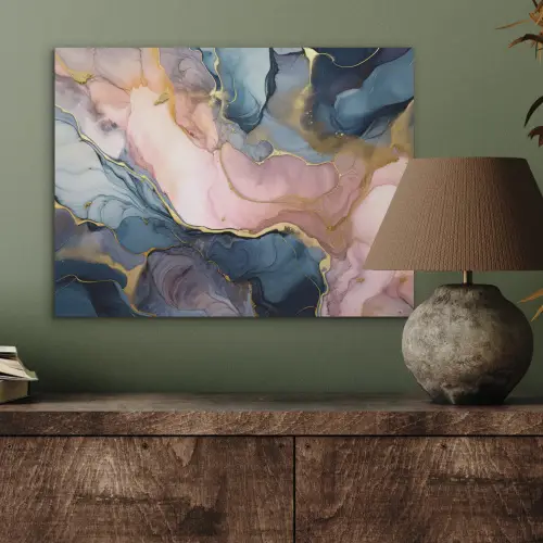 Marmer - Roze - Blauw PET vilt klein -sfeer2