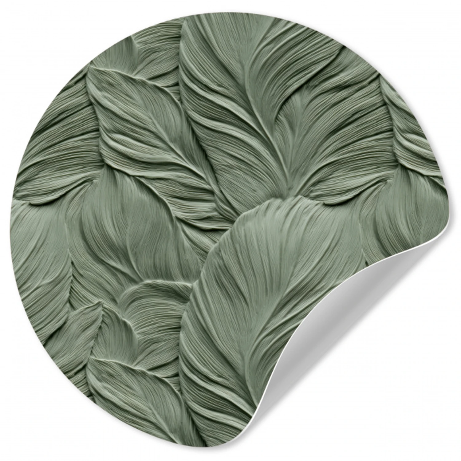 Bladeren - Textuur - Groen Wandcirkel behangsticker klein 186 -3d