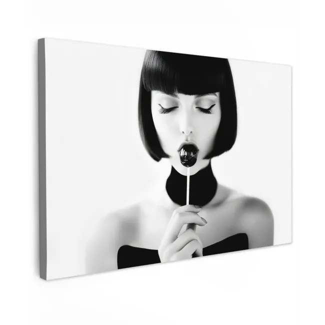 Buiten canvas - Vrouw - Lolly - Zwart - Wit