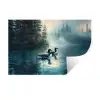 Bos - Water - Eenden - Mistig Muursticker klein -3d