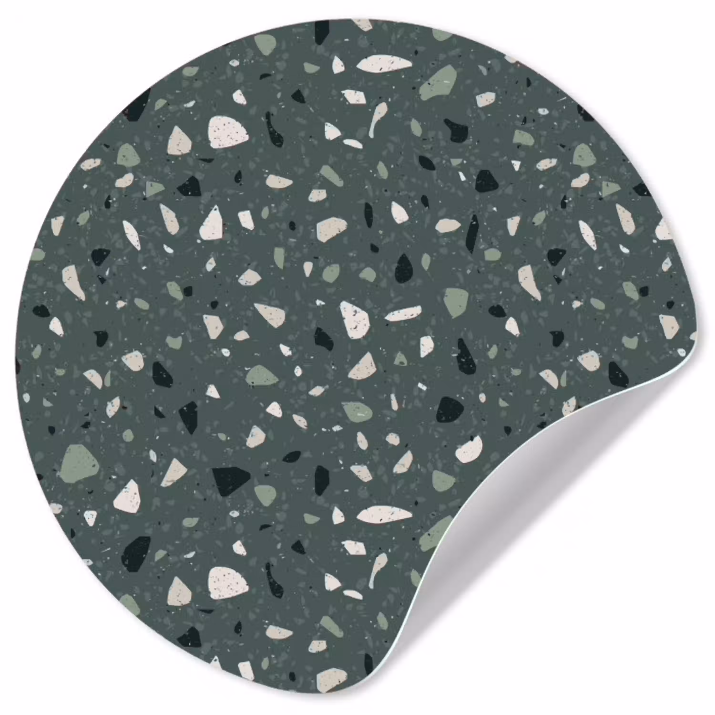 Terrazzo -  Patroon - Kleurrijk - Groen Wandcirkel behangsticker klein 186 -3d