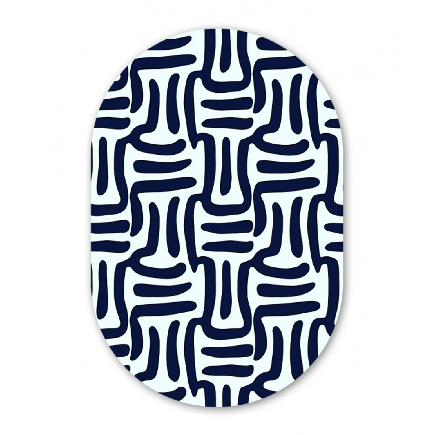 Abstract - Modern - Blauw Wandcirkel Ovaal Aluminium middel 839 -3d