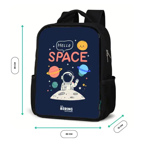 Astronaut - Quote - Planeten - Sterren Rugzak - Zwart middel -productfoto_formaten