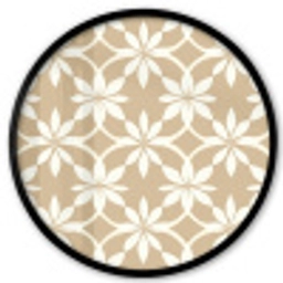 Bloemen - Patroon - Beige Fotolijst rond zonder passe partout klein 856 -3d