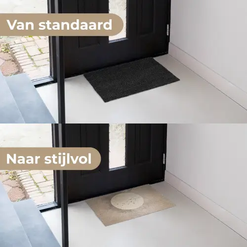 Vogel - Beige - Japandi Deurmat klein -voor-na_NL