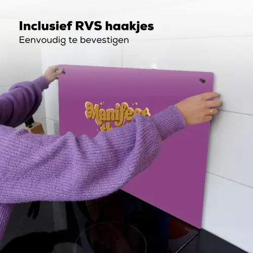 Manifest that shit - Paars - Glitter Inductie beschemer met haakjes klein -ky-ophangen-nl
