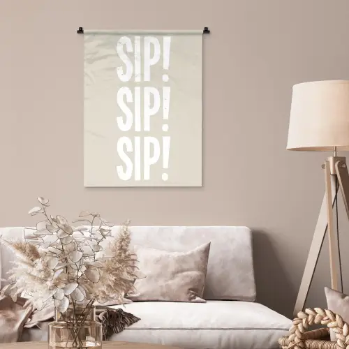 Vintage - Decoratie - Japandi - Wit Wandkleed katoen klein -sfeer4