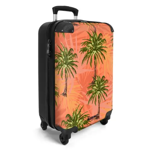 Palmbomen met fleurige achtergrond. NBS - Handbagage koffer - Kinderen Unisex middel -productfoto_3d
