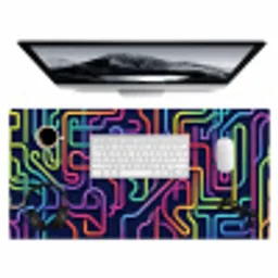 Retro - Abstract - Neon Muismat XXL klein -3d