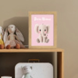 Olifant - Baby - Roze - Cartoon Light Box met kabel (Kinderlampje) klein -sfeer2_kind