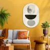 Beige - Japandi - Wabi sabi Wandcirkel Ovaal Glas middel -sfeer4