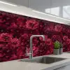 Dahlias - Bloemen - Rood keuken achterwand 2 middel 871 -3d_schuin