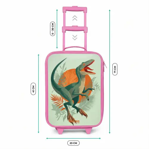Sluipende jager met bladeren Kinderkoffer - Roze klein -productfoto_formaten