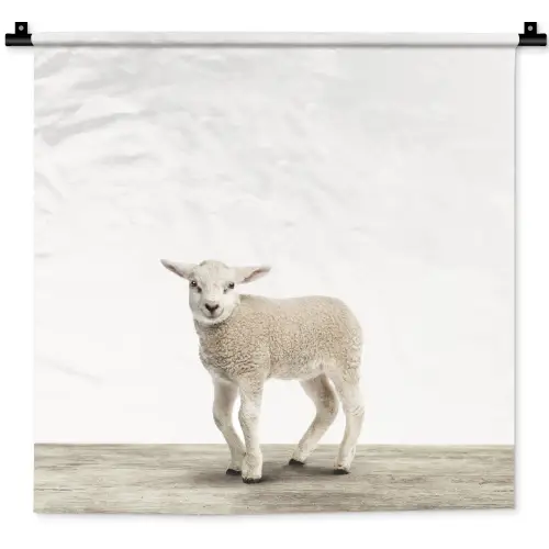 Lammetje - Schaap - Dieren - Kinderen - Meisjes - Jongens Wandkleed katoen klein -zz3d