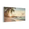 Strand - Palmbomen - Oceaan - Zonsondergang PET vilt middel -3d