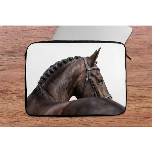 Portret - Paard - Elegant laptophoes neopreen klein -tafel