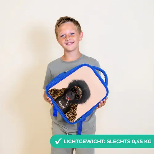 Aap met Loly Kinderrugzak - Blauw middel -sfeer1_NL