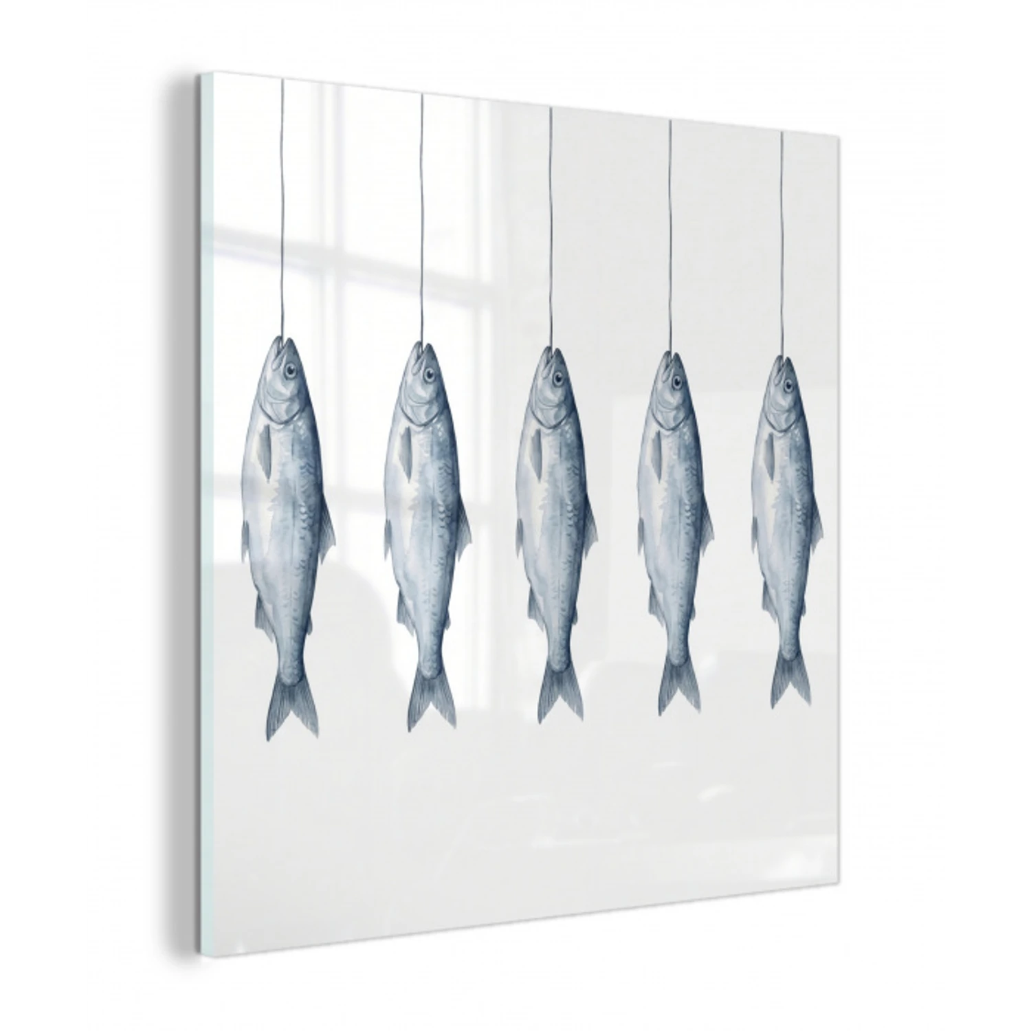 Vissen - Illustratie - Delfts - Blauw plexiglas 5mm klein -z3d