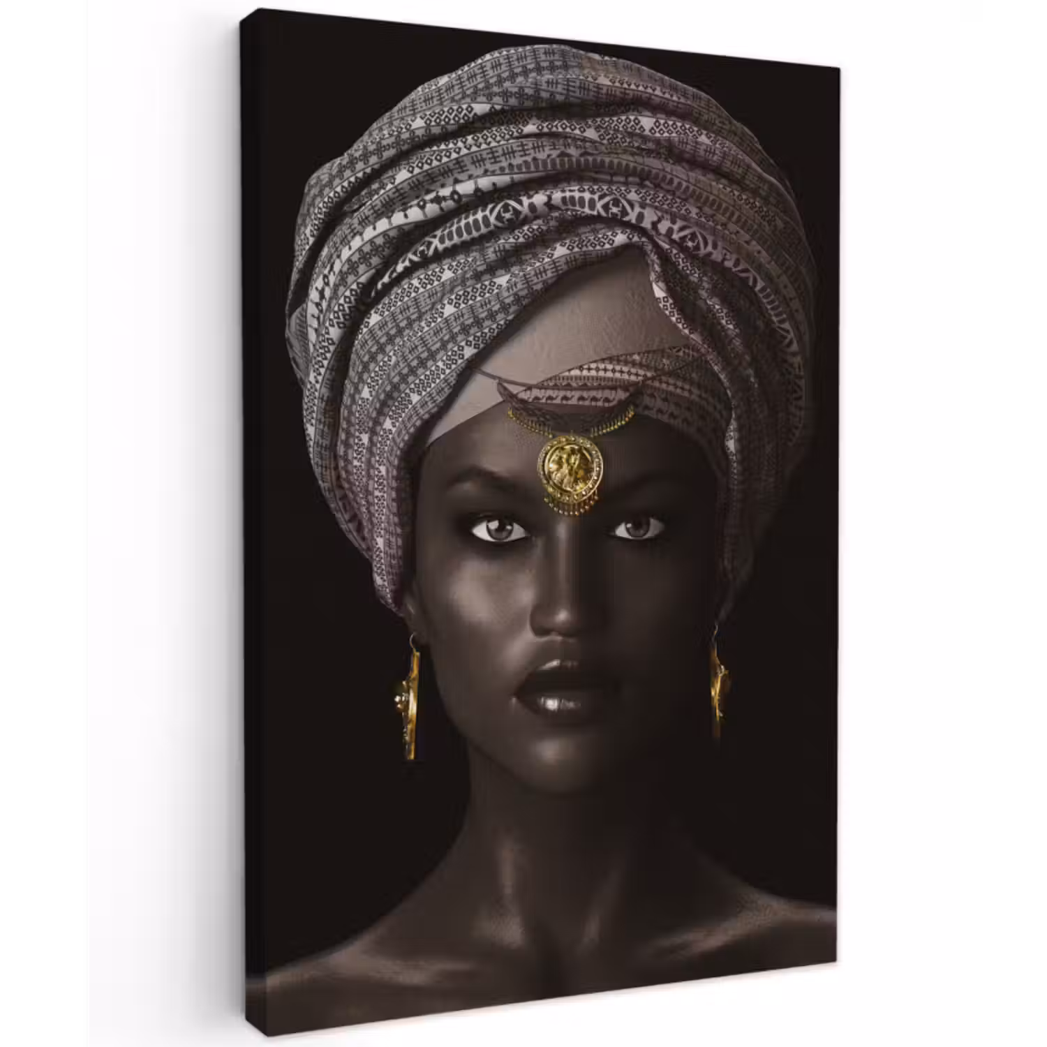 Canvas schilderij - Vrouw - Afrikaans - Goud