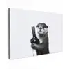 Wijnfles - Otter - Zwart canvas 2cm klein -z3d