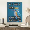 Vogel - Decoratie - Ijsvogel - Blauw PET vilt klein -sfeer1