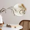Bloem - Hout - Tarwe Wandcirkel kunststof plaat 5mm dik klein -sfeer4