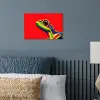 Kikker - Kleurrijk - Strepen - Ogen poster papier klein -sfeer2