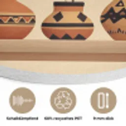 Vazen - Bloemen - Bladeren - Minimalistisch Akoestische PET Vilt - Rond klein -closeup_DE
