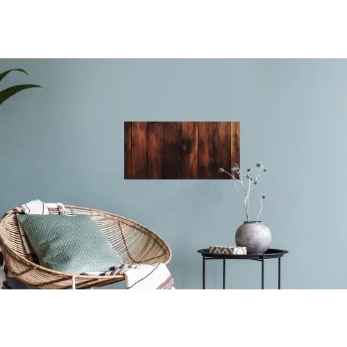 Hout - Planken - Vintage - Donkerbruin Muursticker klein -plant