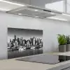 Skyline - Stad - Wolkenkrabbers - Zwart - Wit keuken achterwand spatscherm klein -3d_schuin