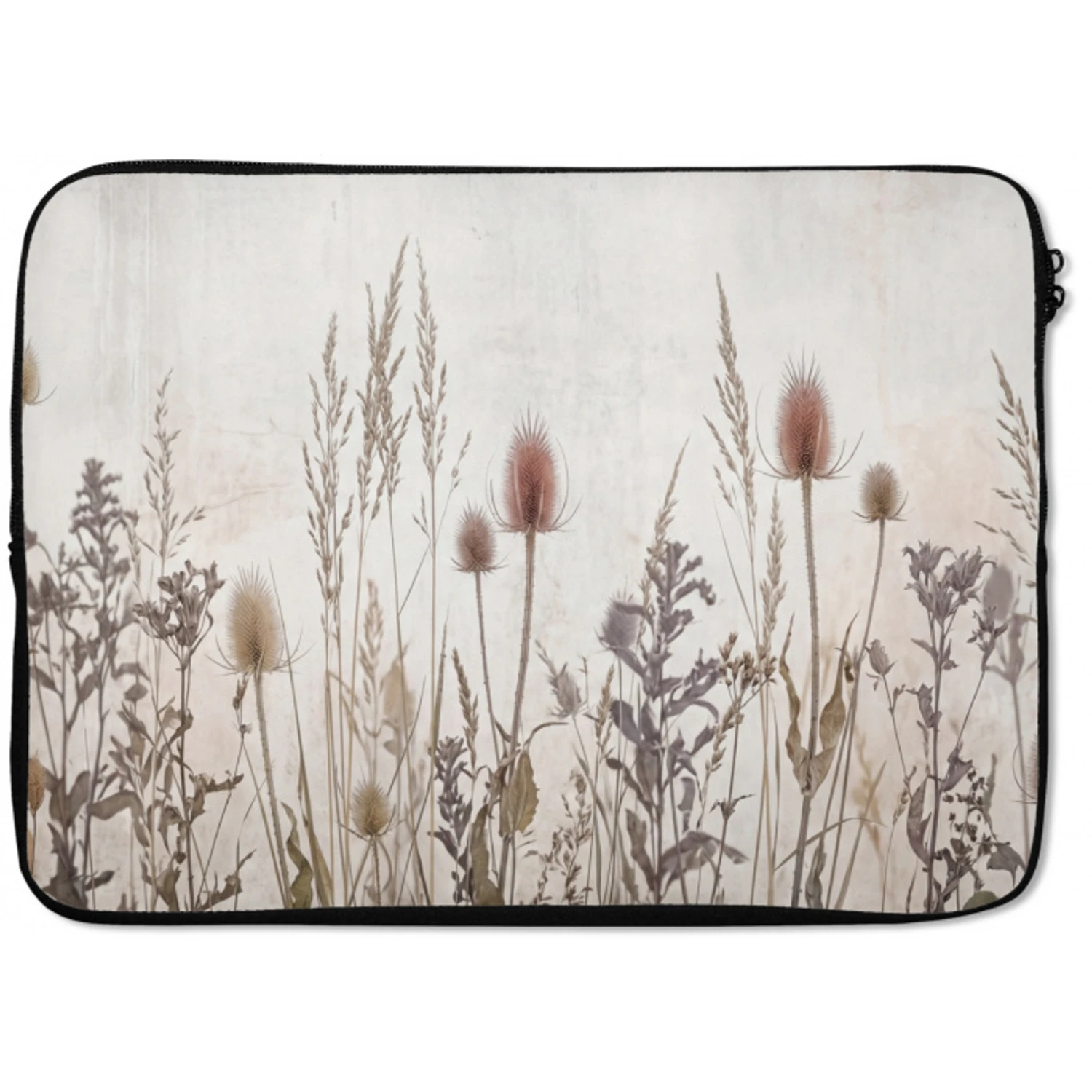 Weidebloemen - Design - Sepia laptophoes neopreen klein -zkaufland3dotto